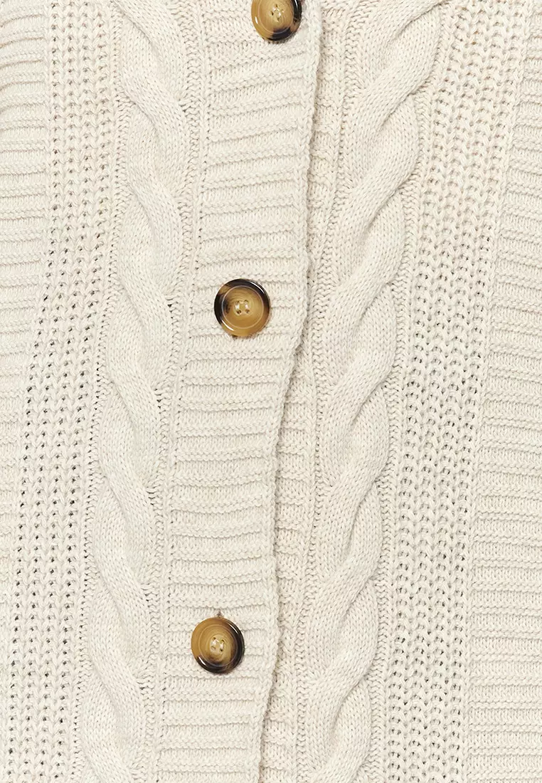 Hair Braids, Wide Cut, Knitwear Cardigan