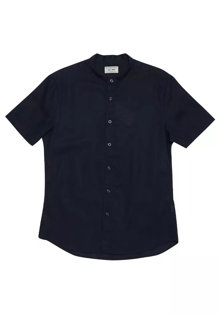 Buy Giordano Men's Cotton Linen Chinese Collar Shirt 2024 Online ...