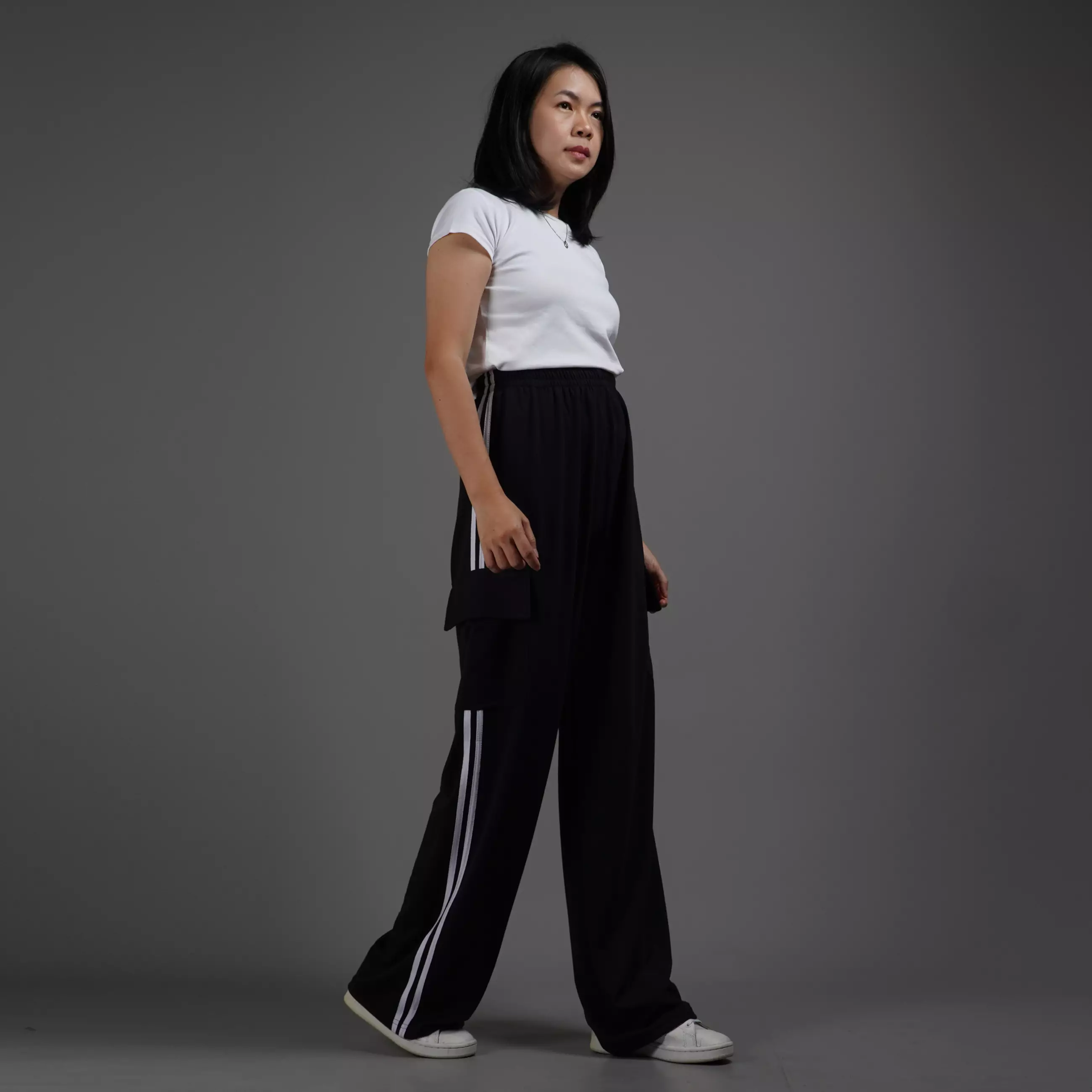  JOLIE Cargo Pants Wanita Celana Kargo Wanita Panjang - HITAM