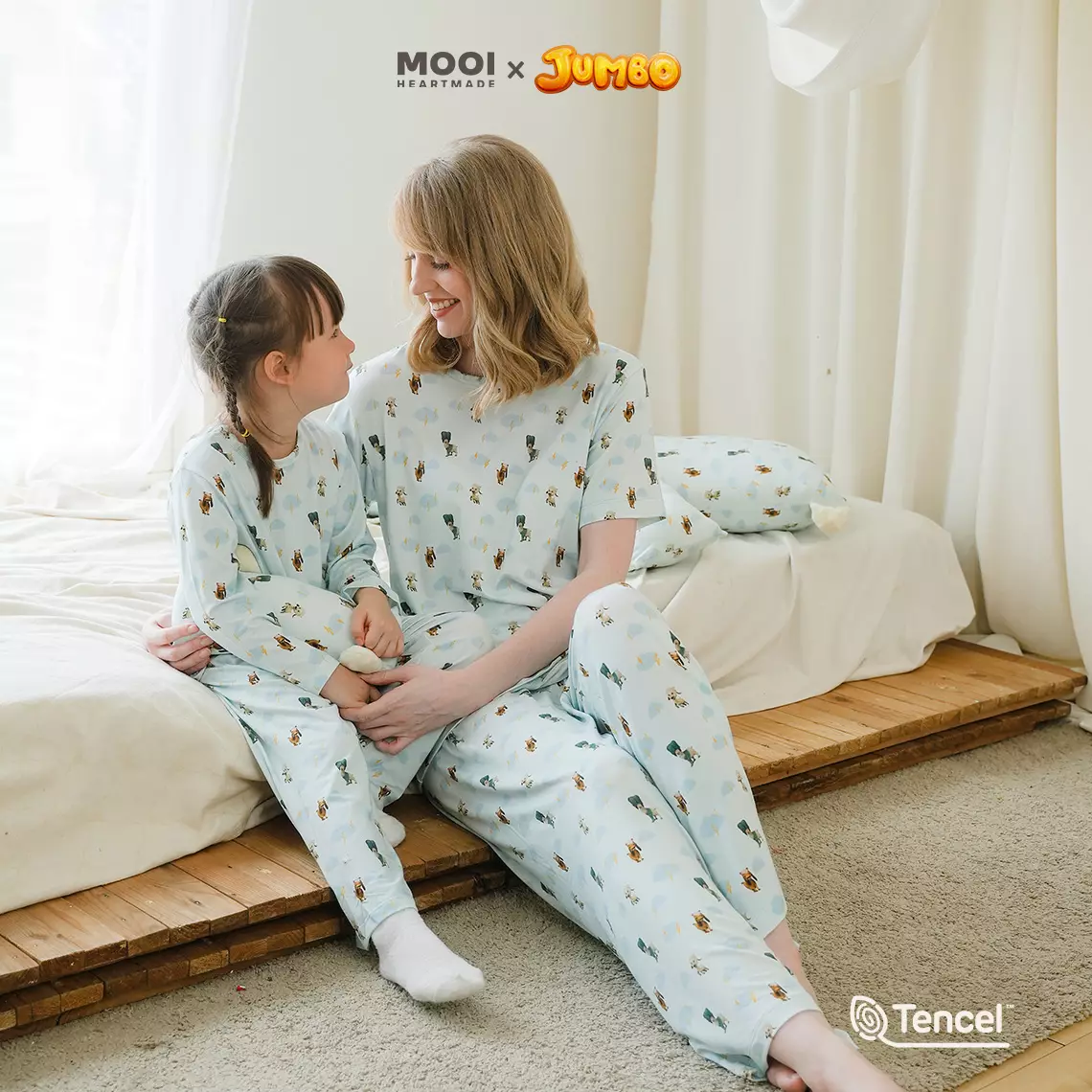 Mooi x Jumbo Setelan Anak Unisex Tencel Long Pajamas Kids - Mae
