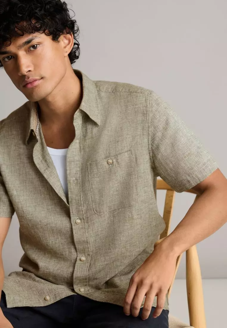 Buy Next Linen Blend Short Sleeve Shirt 2024 Online Zalora 6562