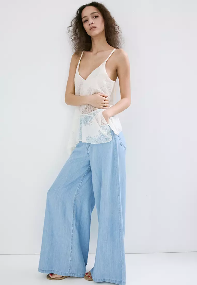 Mid-Rise Palazzo Jeans