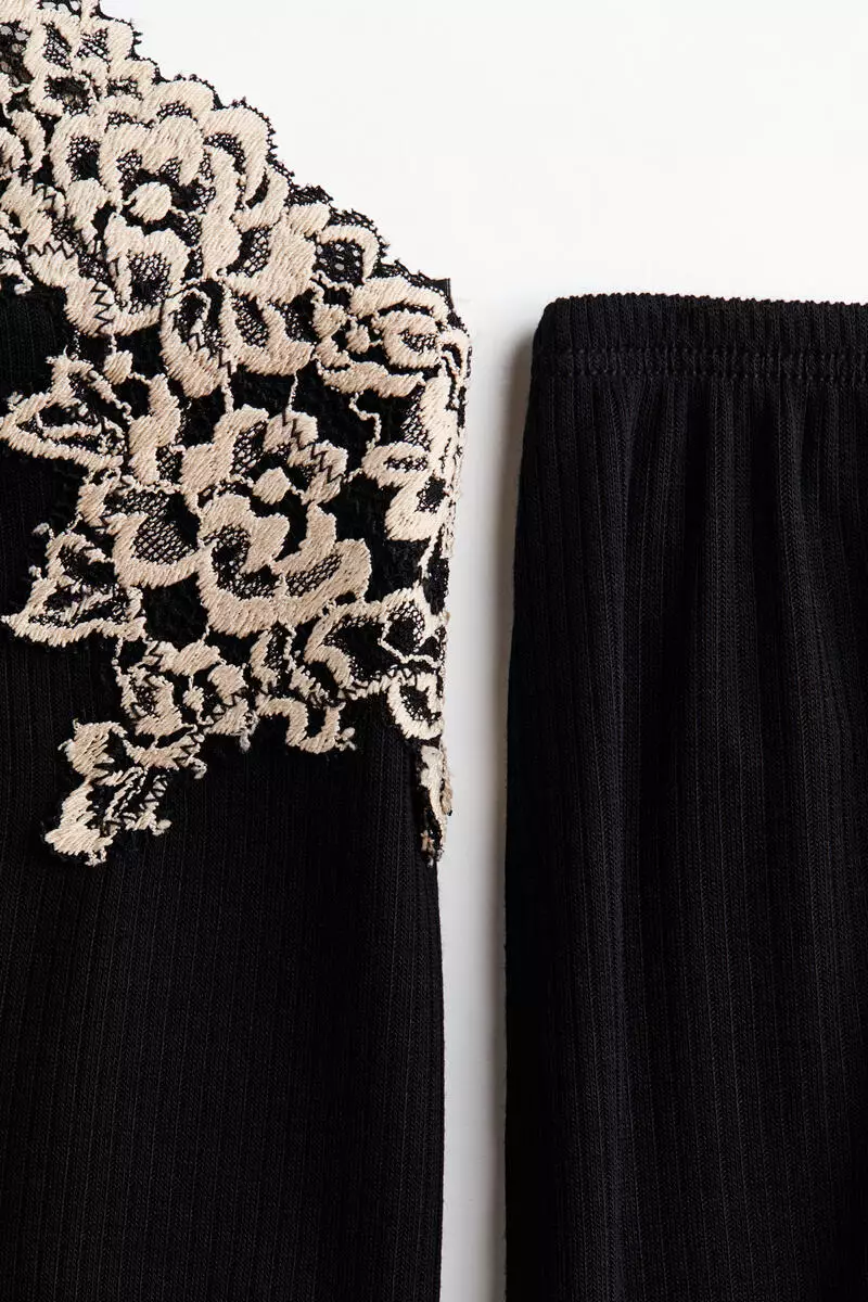 Ribbed jersey pyjamas
