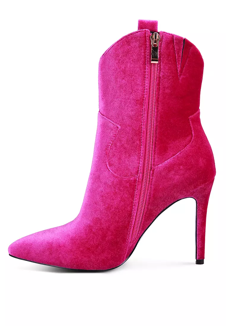 Fuchsia Velvet Cow Girl boot