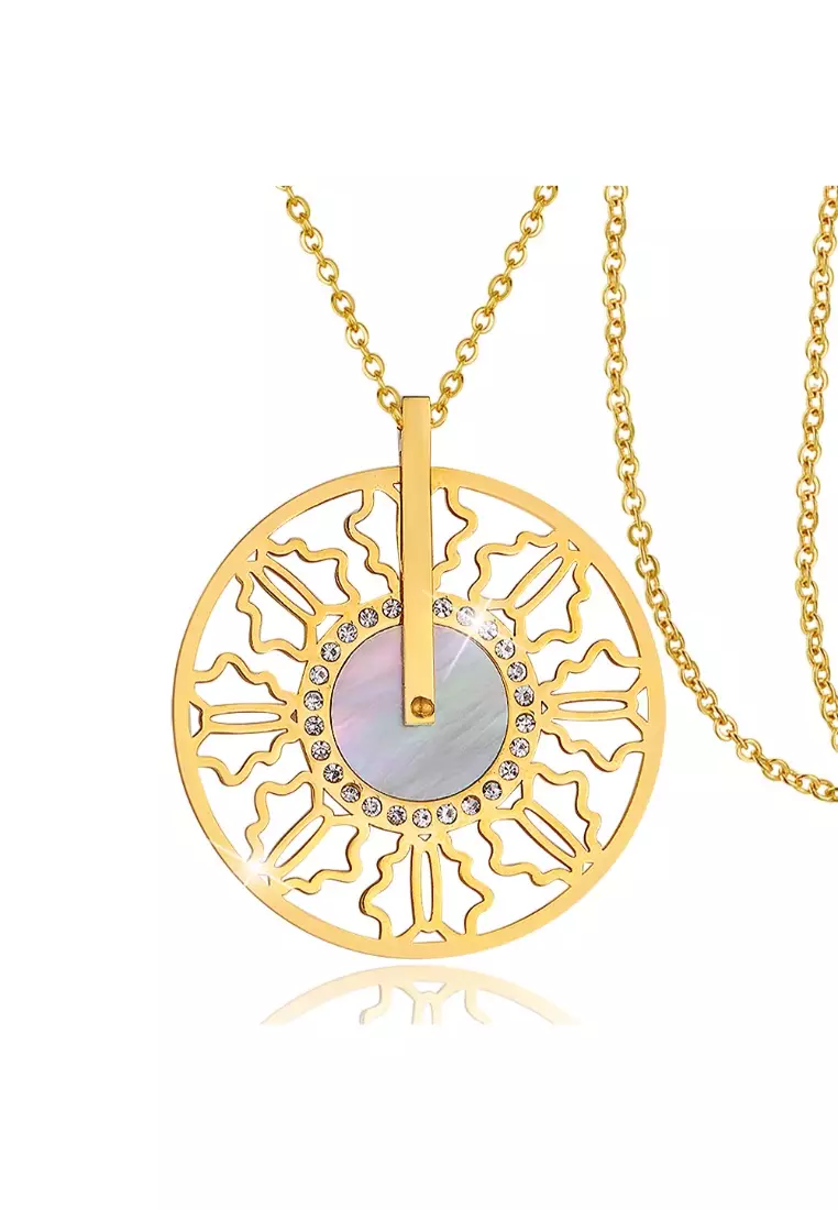 Gold medallion necklace online
