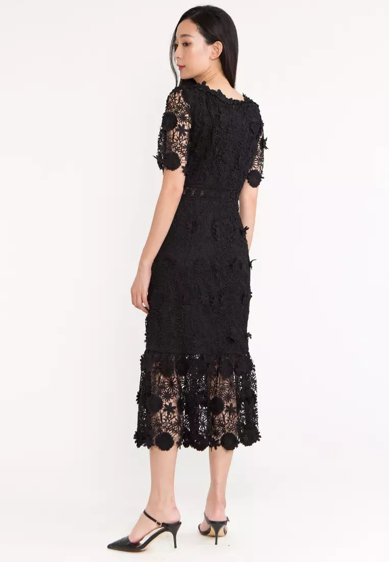 蕾丝长款晚礼服