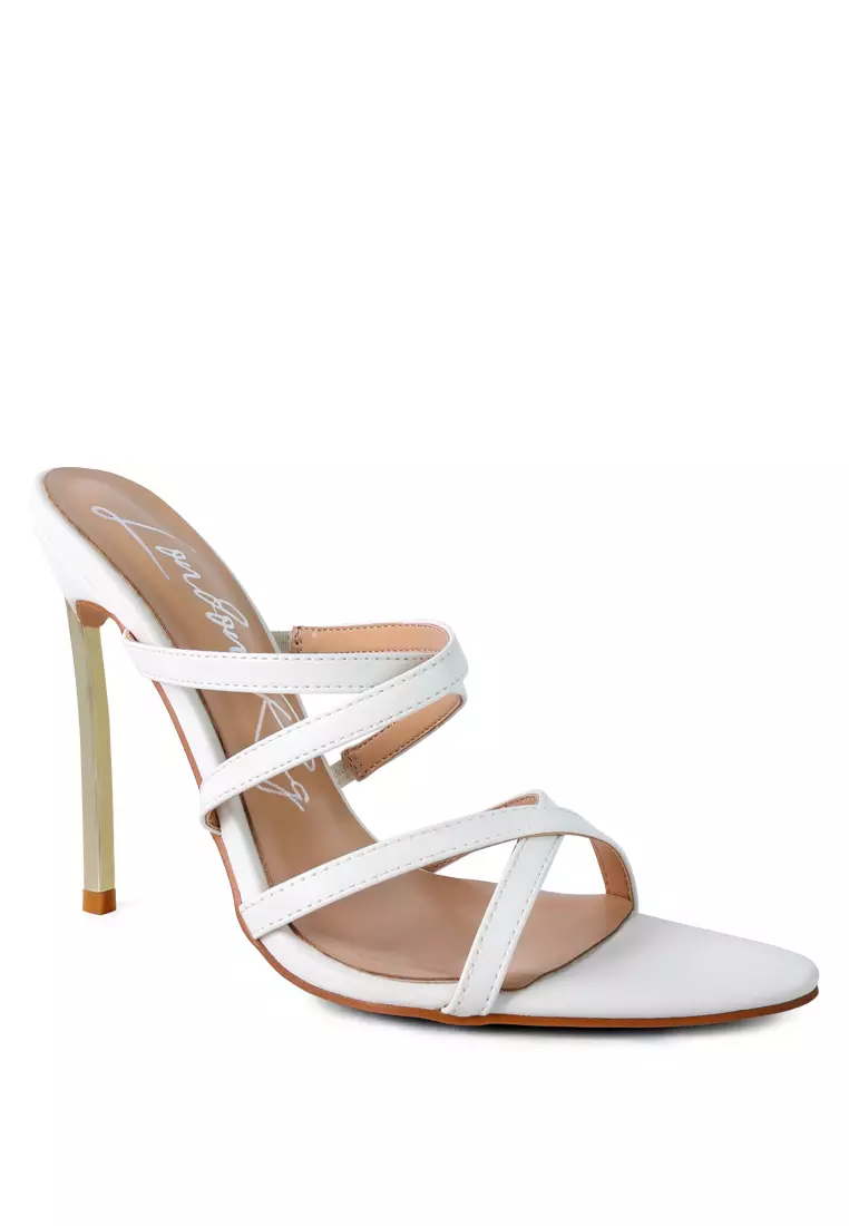 White clearance heeled sandals