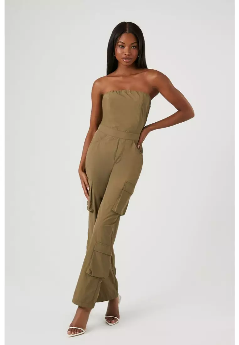 Forever 21 olive jumpsuit outlet