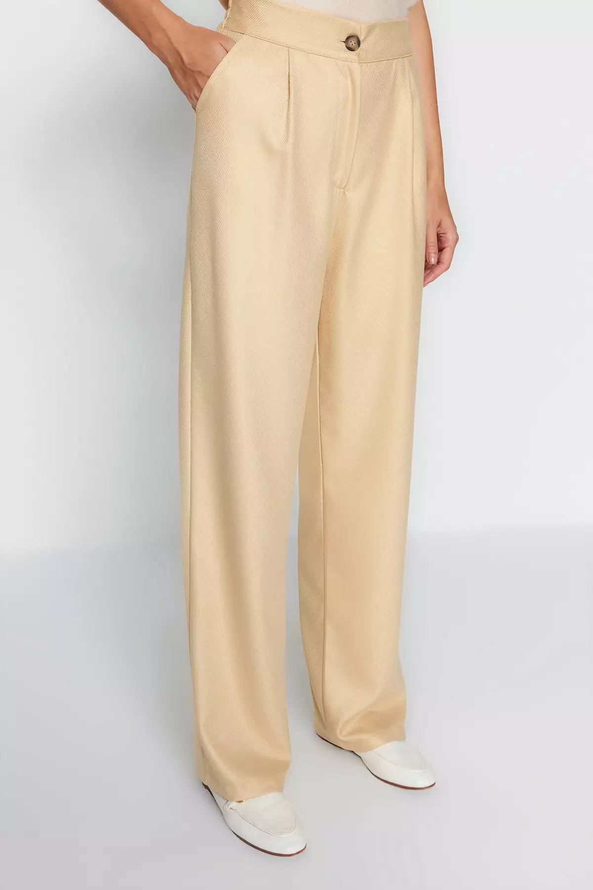 Trendyol Light Brown Wide Leg Woven Tall Pants 2024, Buy Trendyol Online