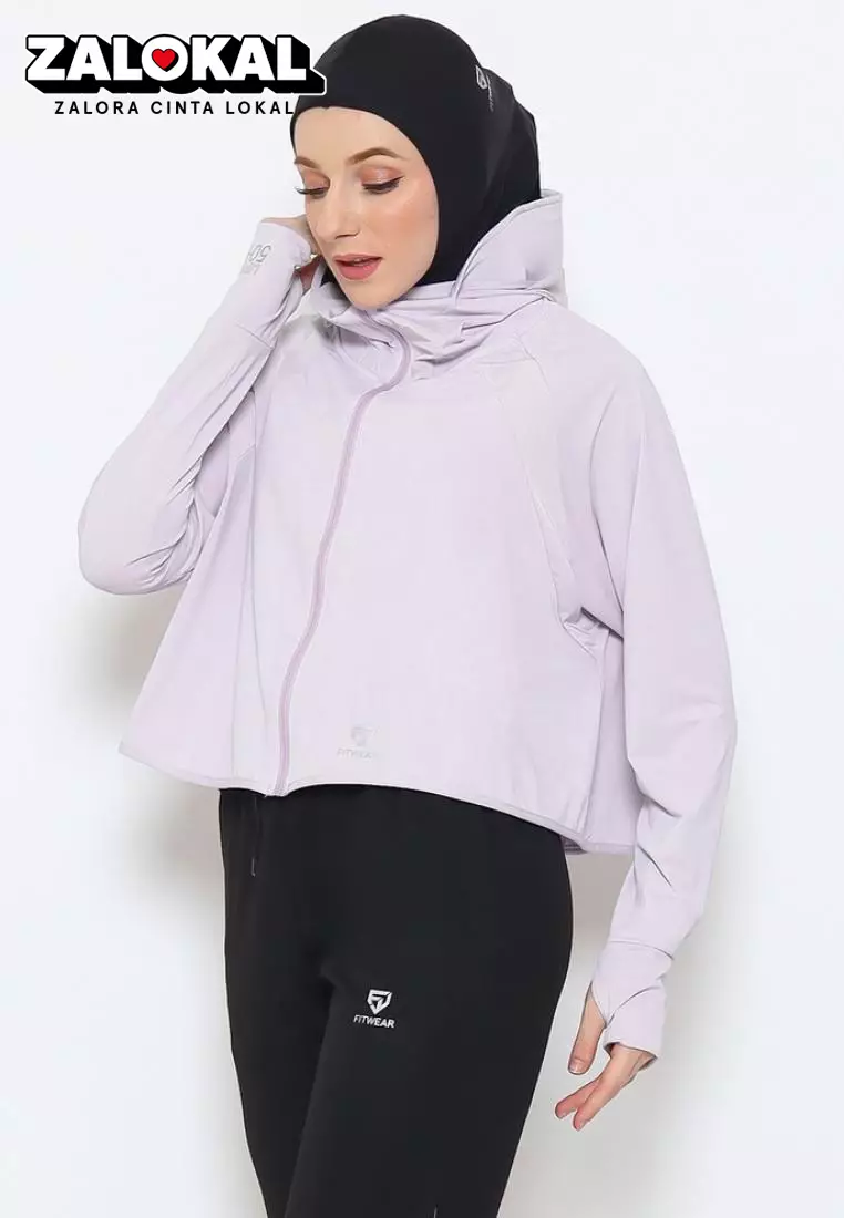 Fitwear - Jaket K-Style Anti UV Olahraga Wanita RIHANNA UPF 50++ CROP - LILAC