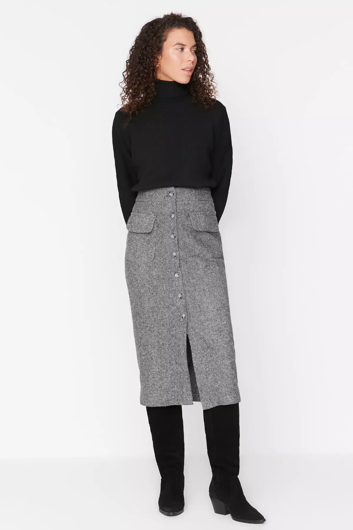 Trendyol Pocket Midi Skirt