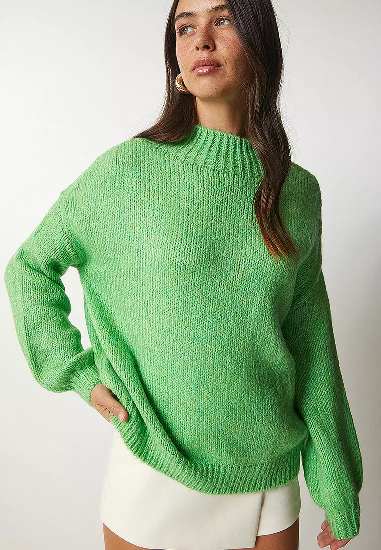 Stand-Up Collar Basic Knit Sweater