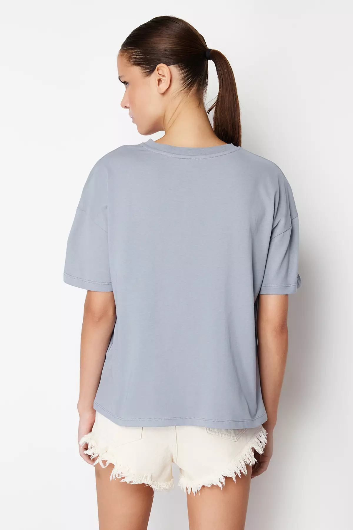 Printed Loose Pattern Knitted T-Shirt