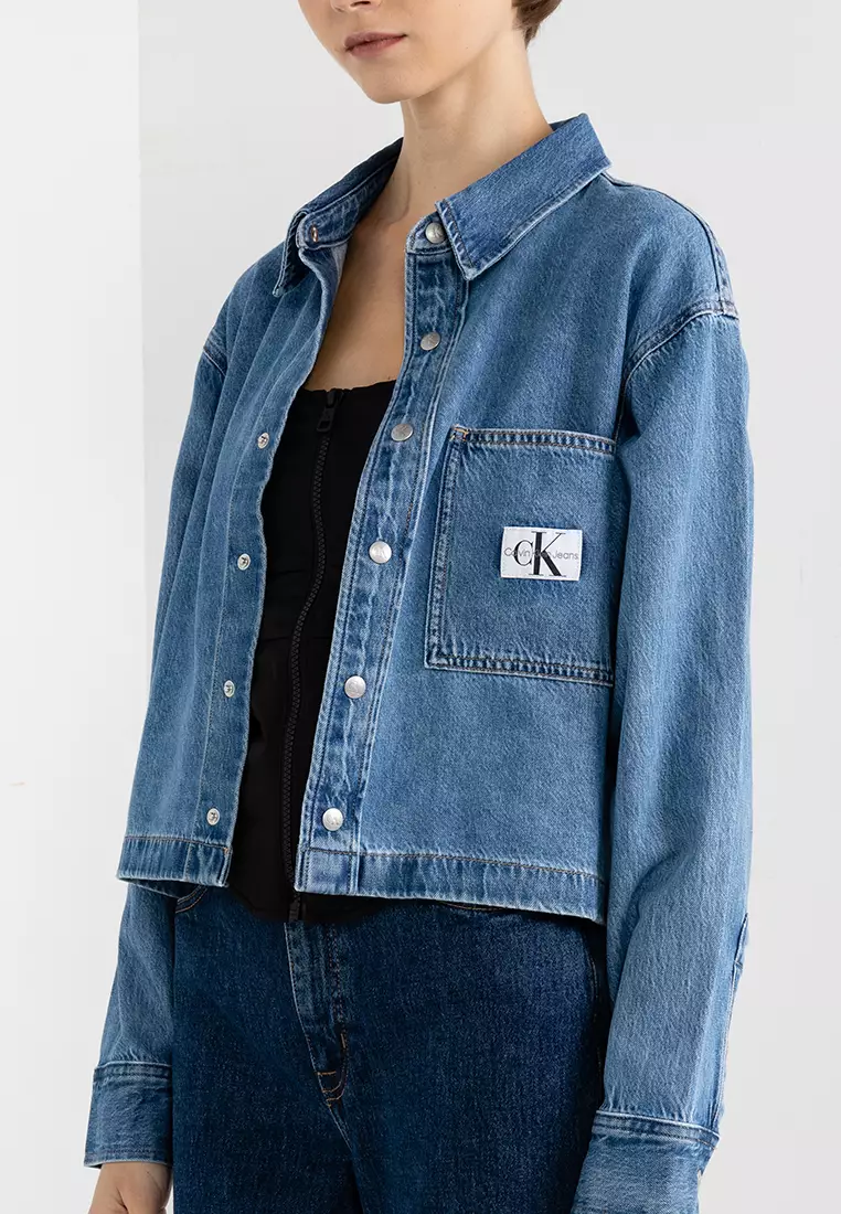 calvin klein denim shirt womens