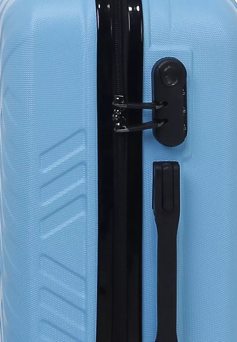 Carlton Koper Unisex Size 20 Inch Suitcase Large Compartment Material ABS+PVC Coated ORIGINAL - Light Blue
