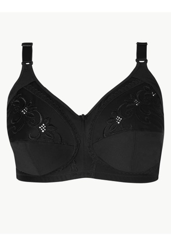 MARKS & SPENCER black M&S Total Support Embroidered Full Cup Bra 02AB2US0A2339AGS_1