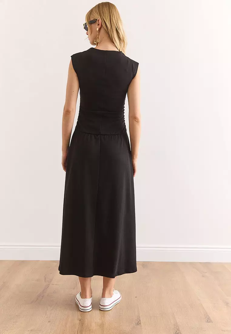 Waist Fitted Steel Interlock Dress