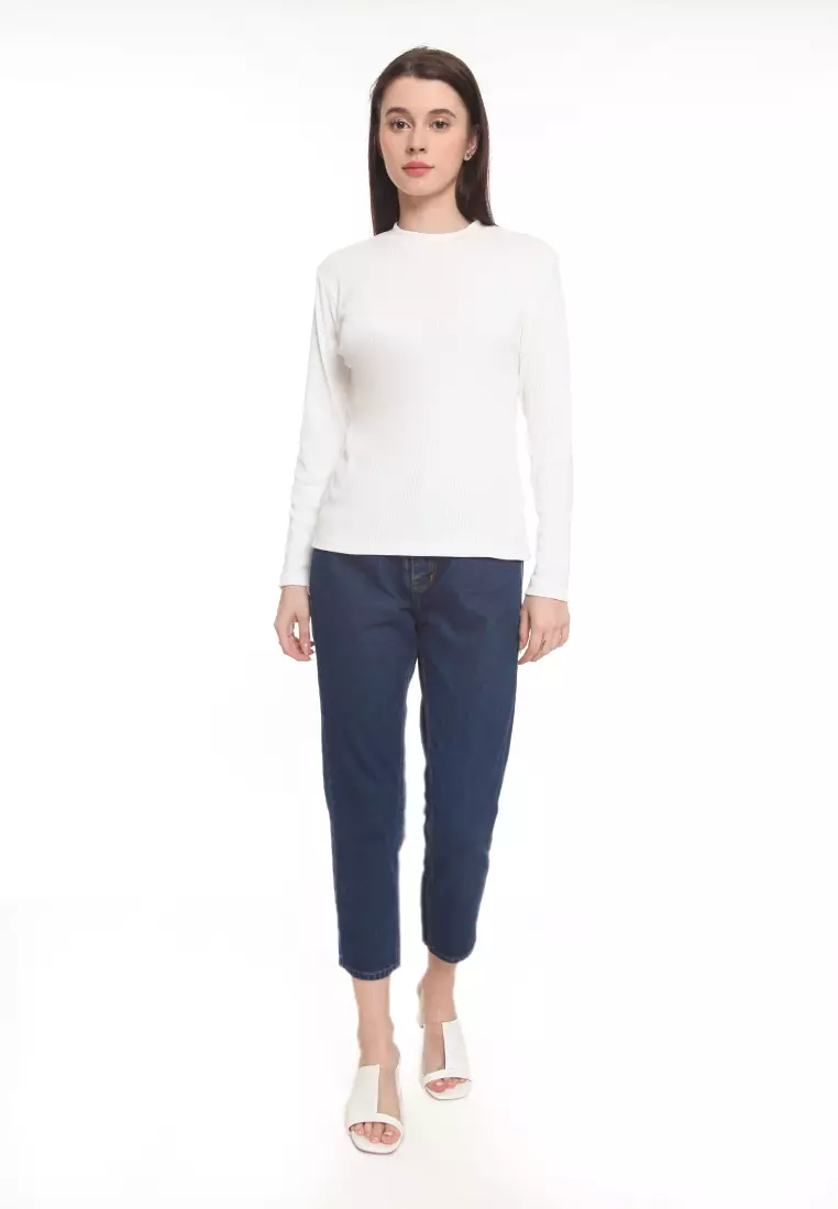 Mom Jeans in Deep Blue MJ2002