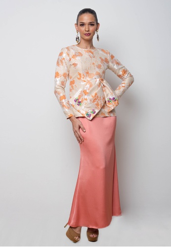 Ilima Kurung in Orange from Blubelle in Orange