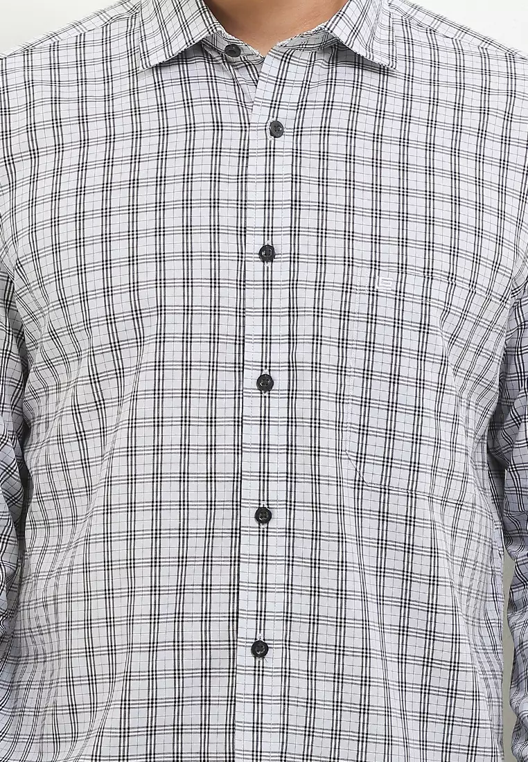 Kemeja Lengan Panjang Guy Laroche Check Heizlo - Black Cotton