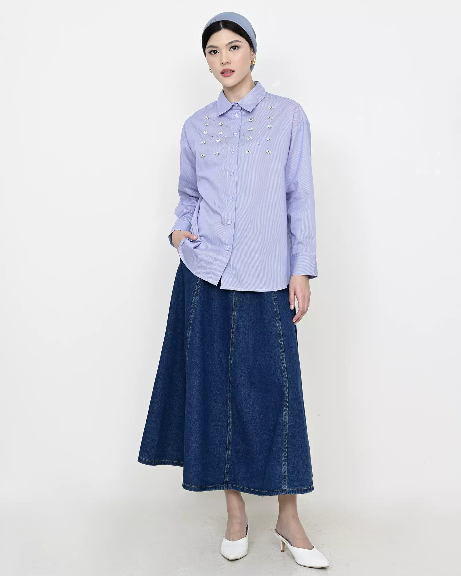 Geulis.id CORDIE SHIRT - Blue