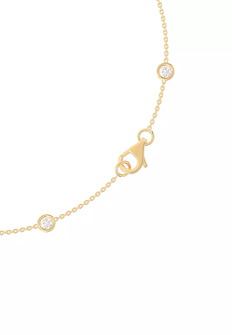 Minimalist Lab Grown Diamond Station Necklace in 14K Yellow Gold D/E-VVS/VS (1.42ct TDW)