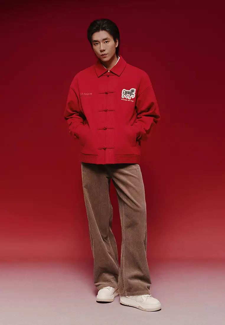 男裝馬年主題 LOGO 寬鬆盤扣中式外套