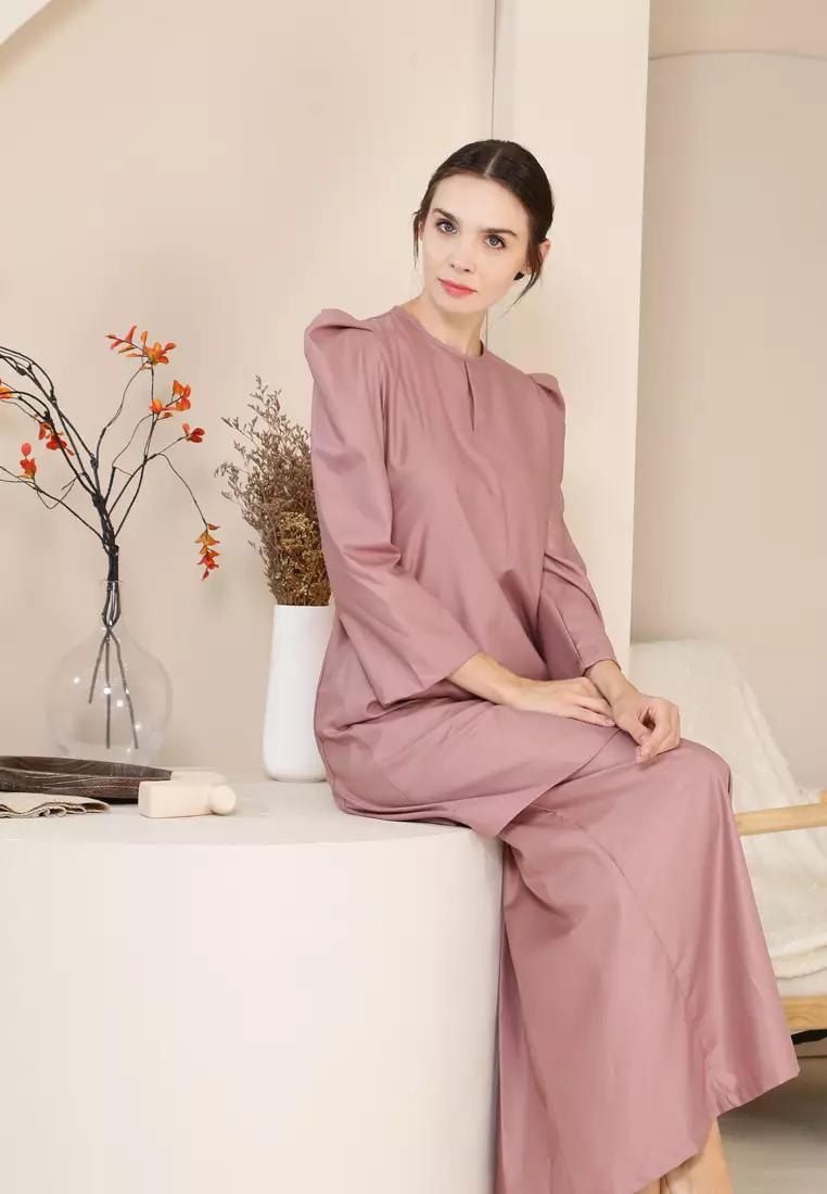 Yarra Kurung Pahang Modern in Dusty Pink
