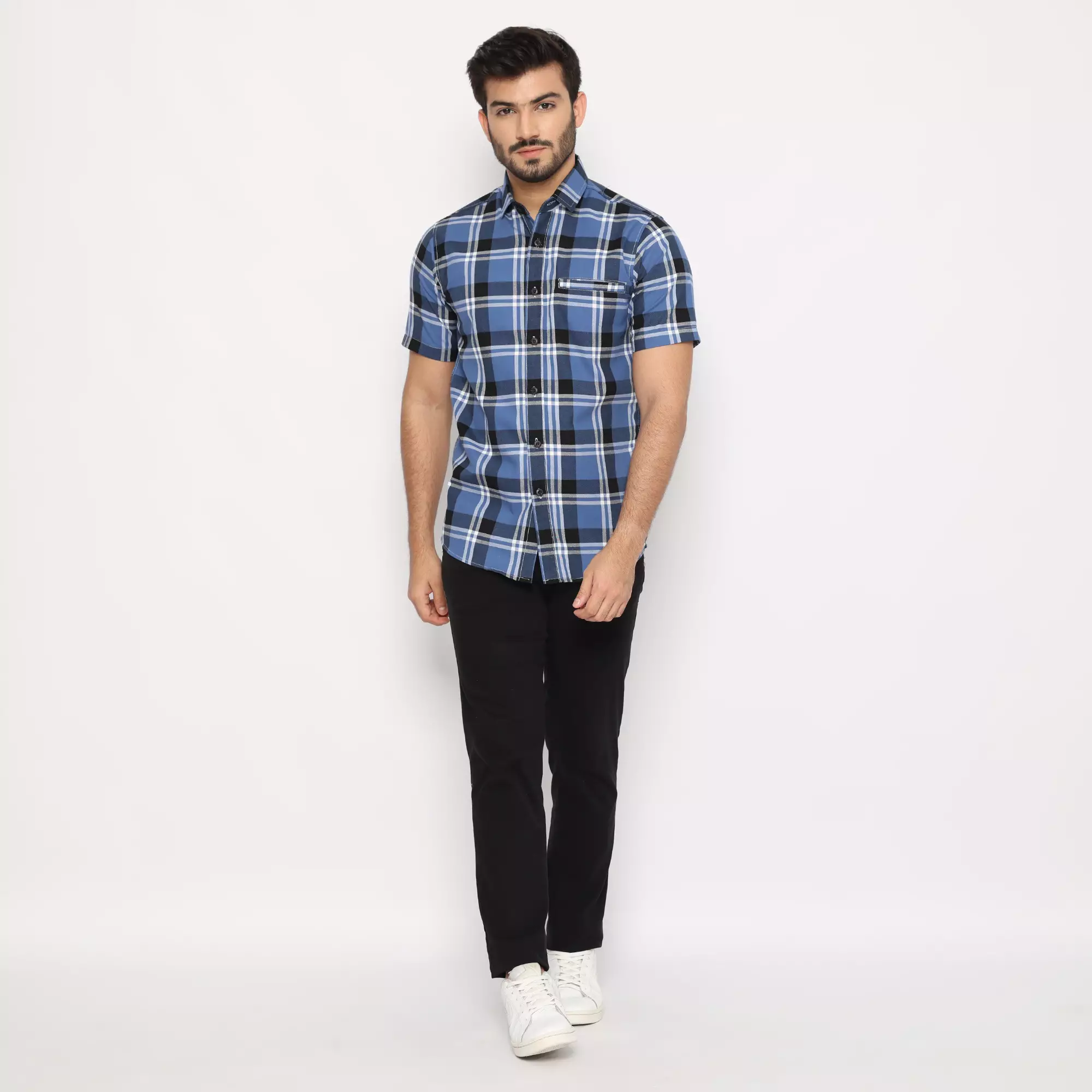 Simple Perfect Kemeja Pria Lengan Pendek Exclusive Premium Motif Kotak 2266 Bue