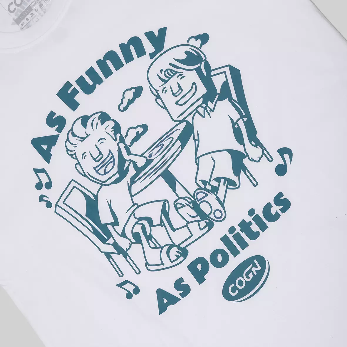 Cogen Kaos Tshirt Putih T Shirt White Basic - As Funny As Politics