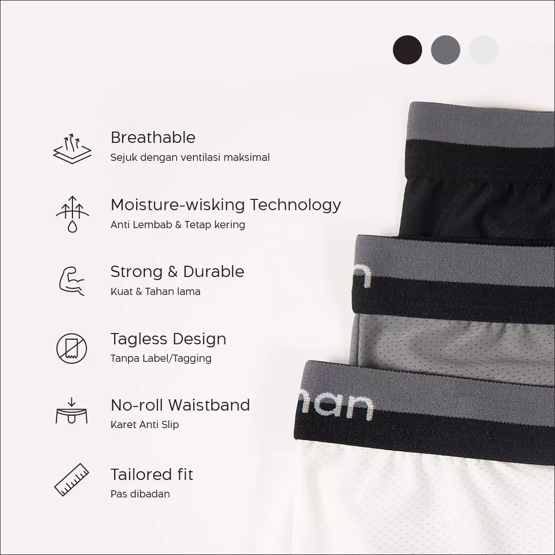 Jual FLYMAN Flyman Soft Mesh Boxer 1 pcs FM 3385 - Grey Original 2026 ...