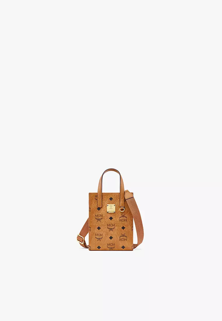 Mcm essential crossbody bag in visetos sale