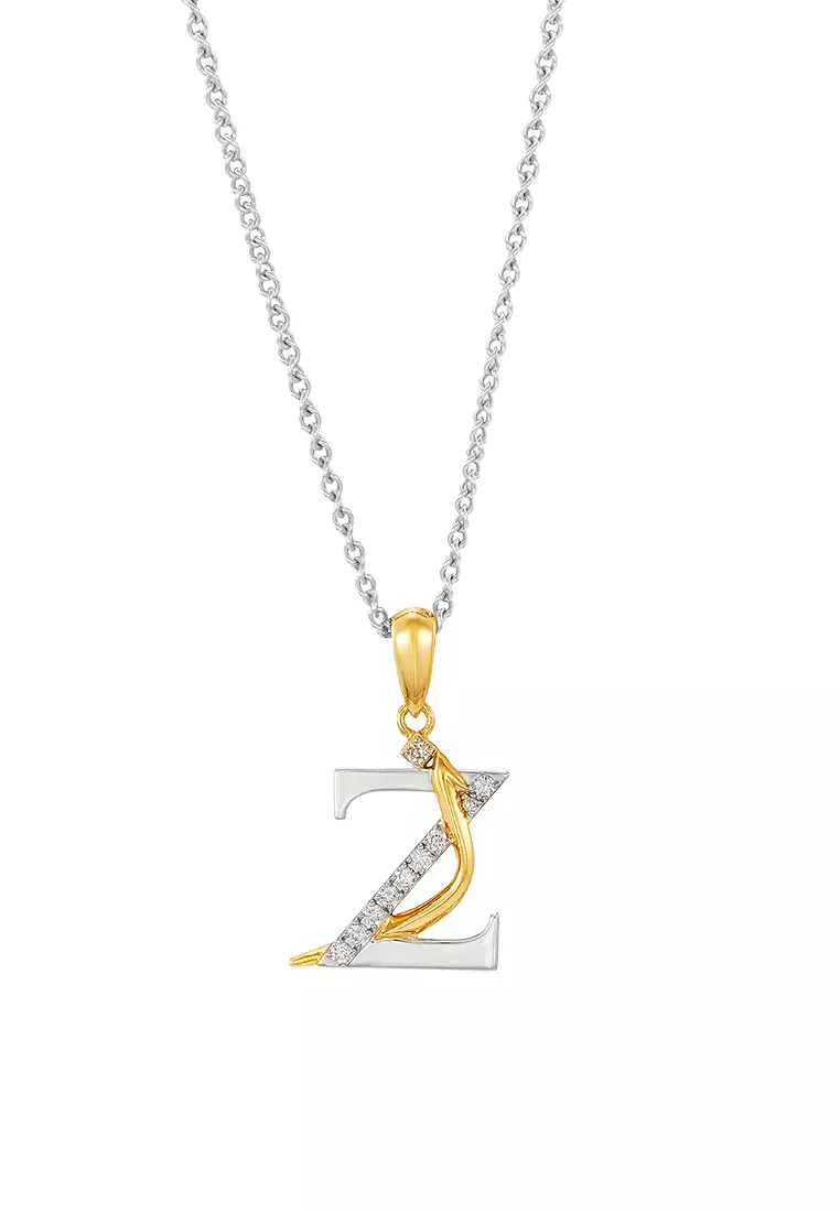 HABIB TULUS | Diamond Necklace in 375/9K Yellow and White Gold (Alphabet) 560710524(Z)-WG