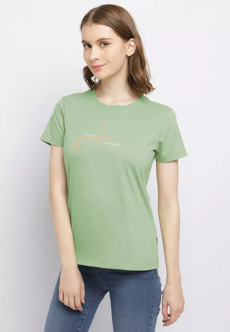 C2 Sanora Green T-Shirt Wanita