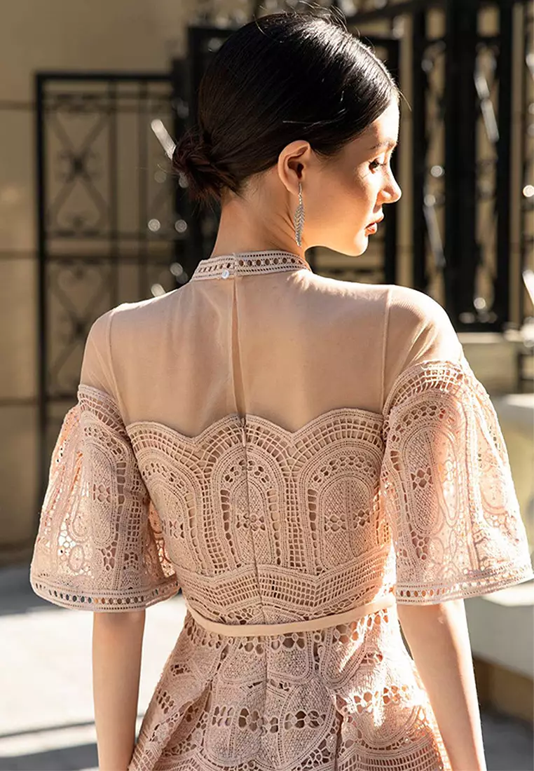 【Sinoon】25SS/韓国人気 ★Scallop Lace Layered Dress(Cream) SINOON
