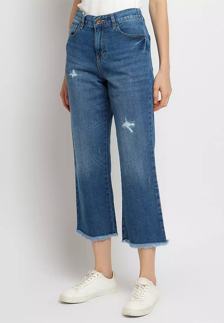 C2 Ulfira Blue Jeans Kulot Unfinished