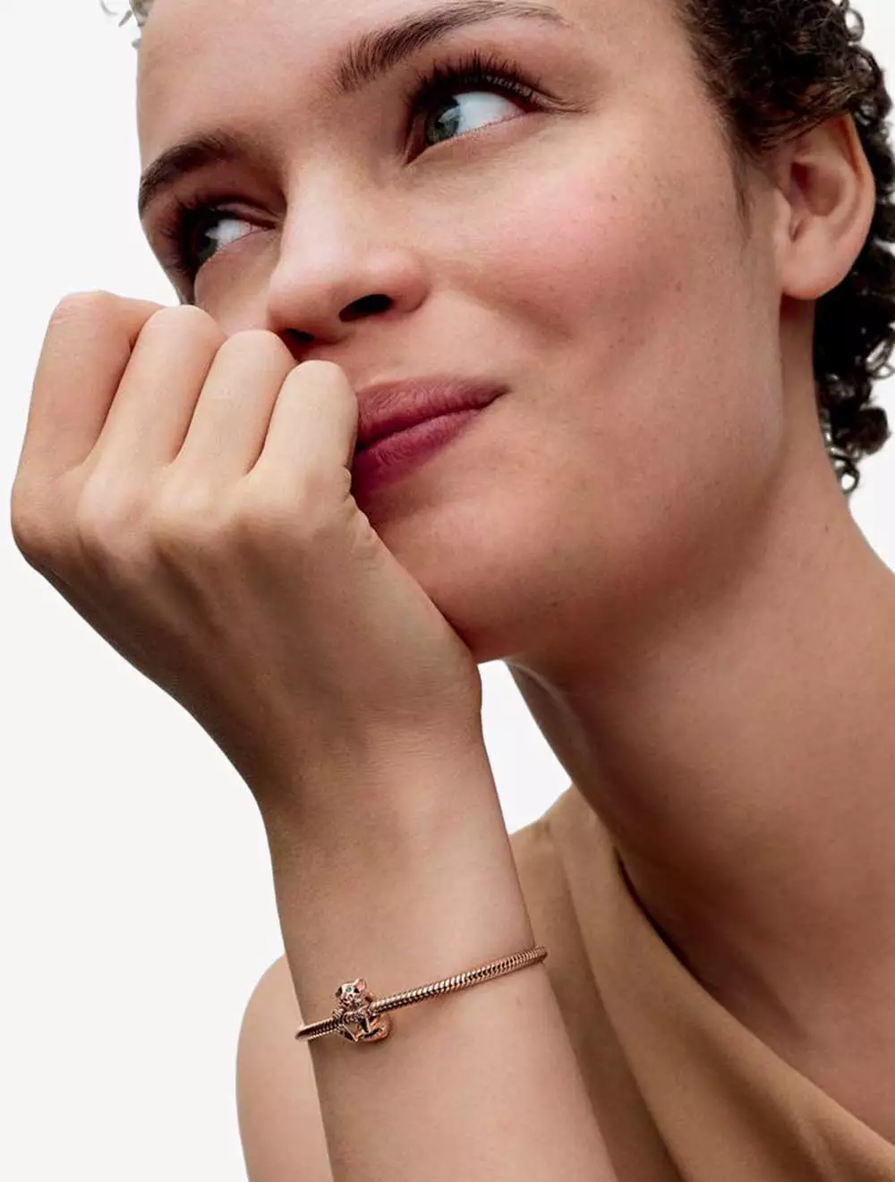 Disney The Lion King Nala 14k rose gold-plated charm with green and pink enamel