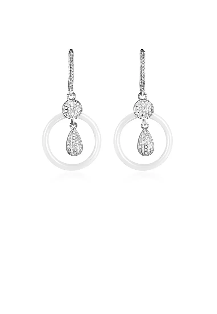 White ceramic earrings outlet