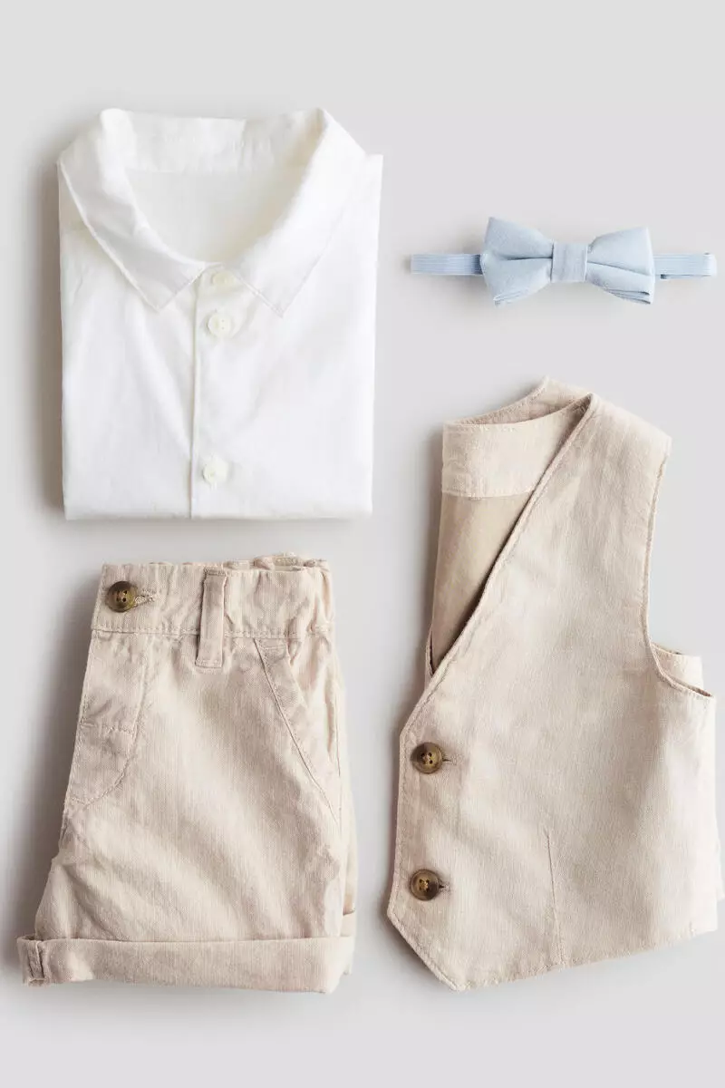 4-piece linen-blend dressy set