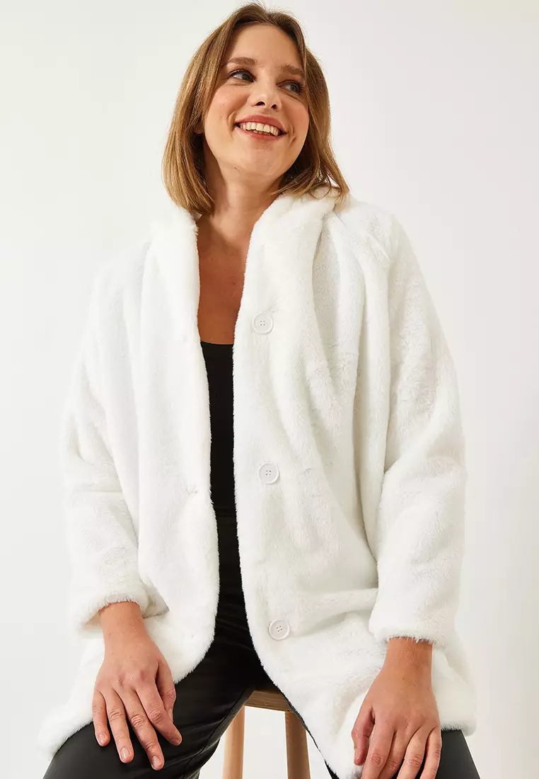 Women's Hooded Long Plush Coat 2166 60351317