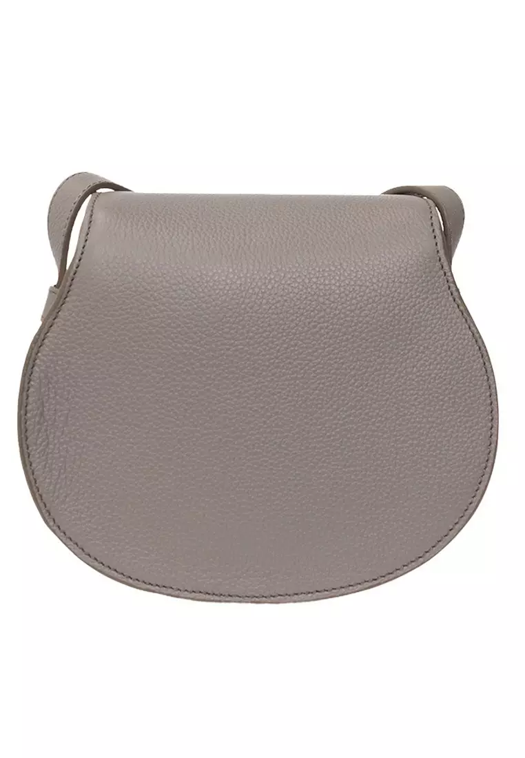 Small Marcie Saddle Crossbody Bag in Cashmere Grey