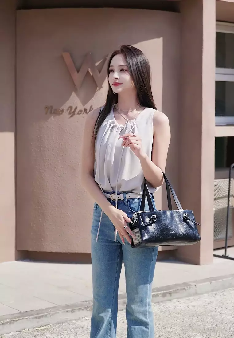 Women's Top Handle Bag / Sling Bag / Crossbody Bag - Black