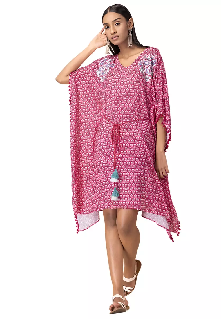 Buy Indya Pink Embroidered Belted Kaftan Kurta 2026 Online | ZALORA  Philippines