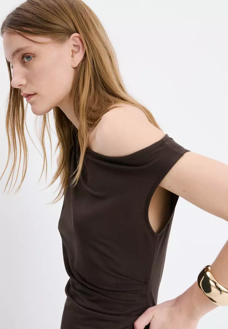 Asymmetric Draped Gown