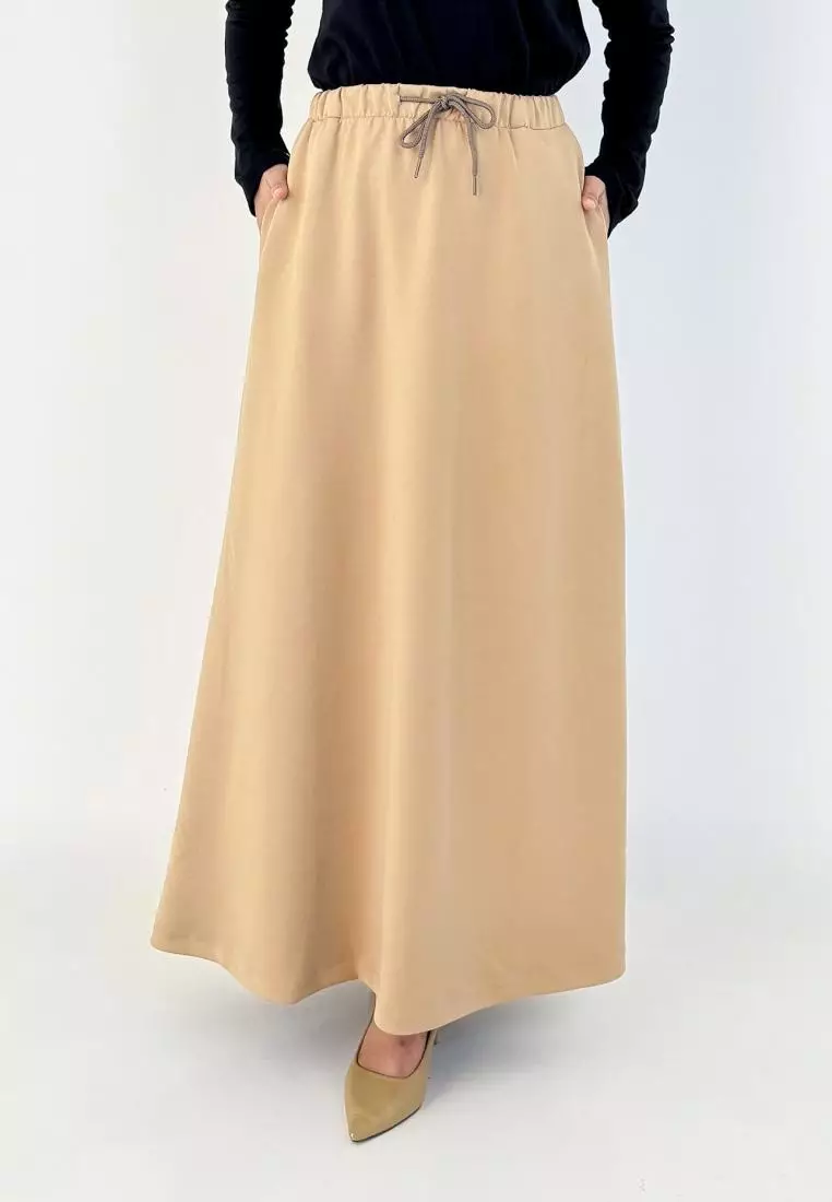 Ghea Skirt (Rok Panjang Basic) - Coklat