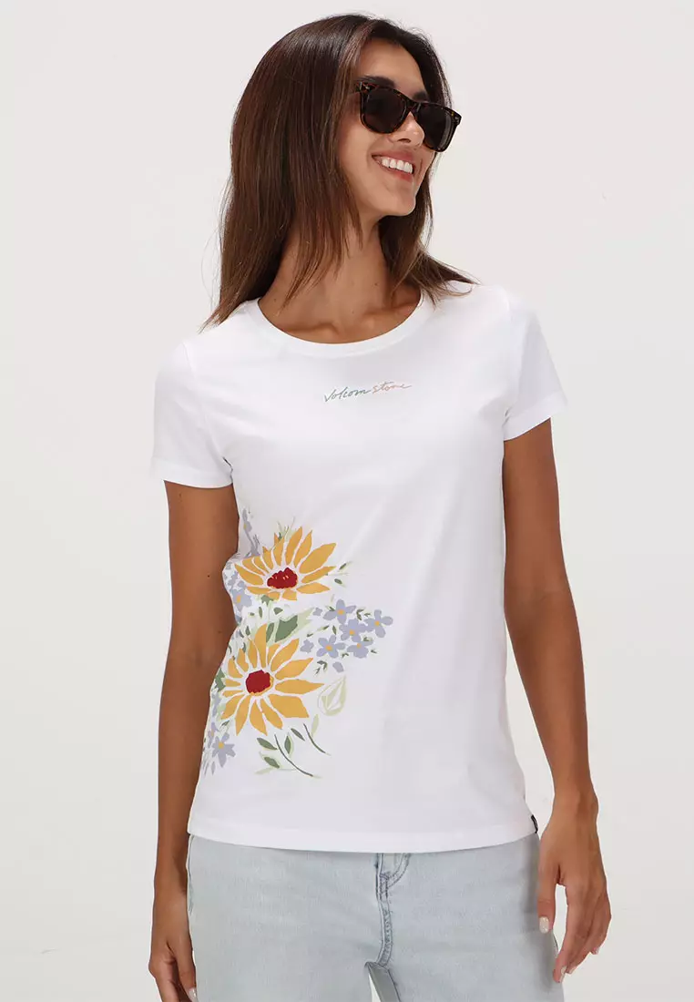 GST FLOWER SHOWER SHORT SLEEVE TEE WHT