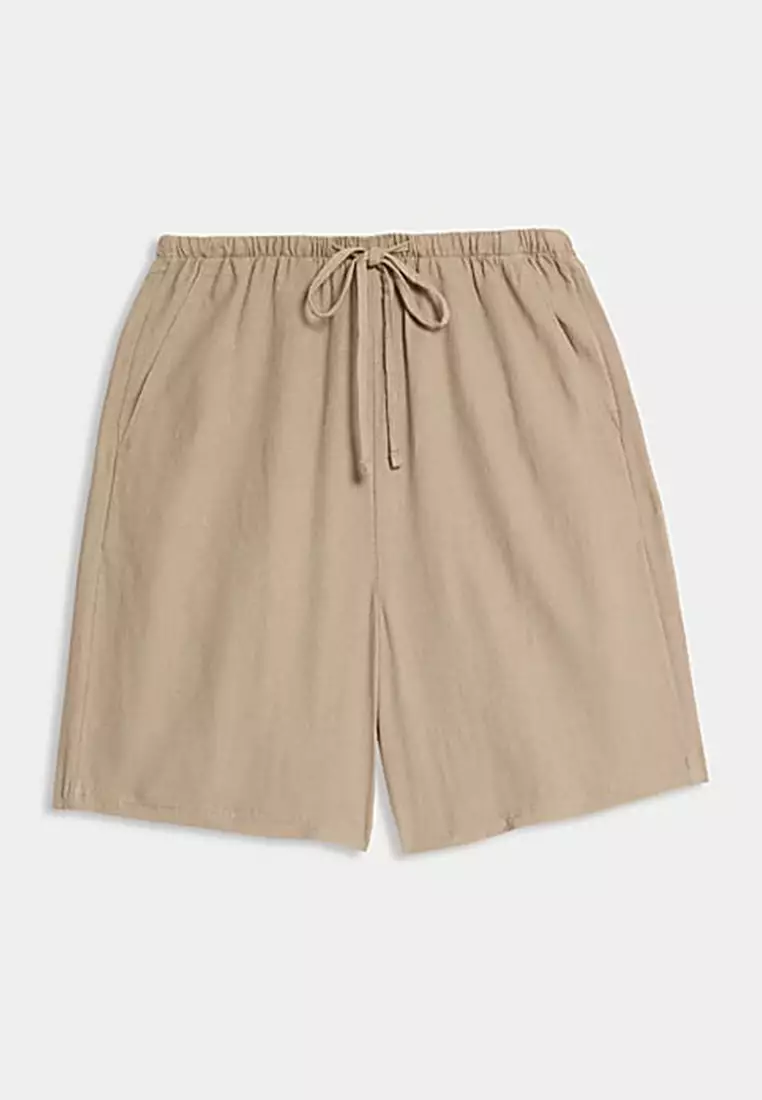 Linen Rich High Waisted Shorts