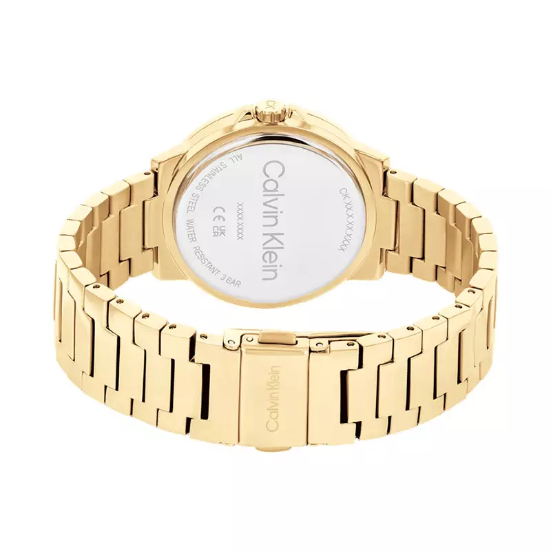 Jam Tangan Wanita Calvin Klein Vivacious 25100023 Ladies Silver Dial Gold Stainless Steel Strap