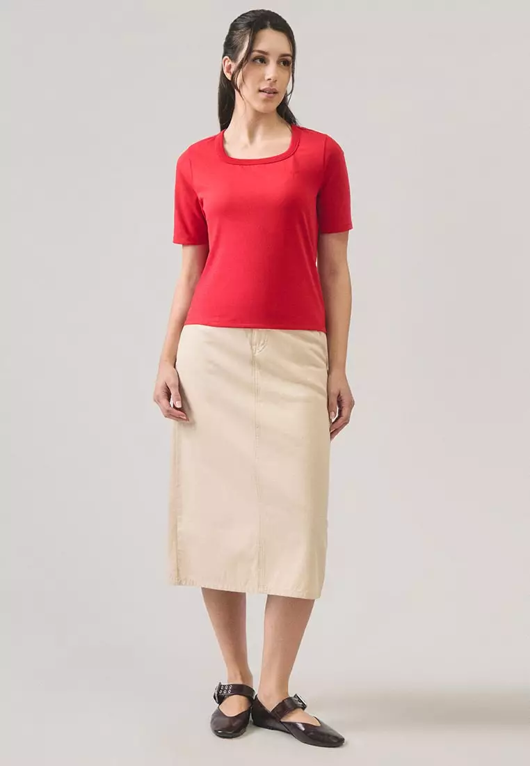 Square Neck Basic T-Shirt