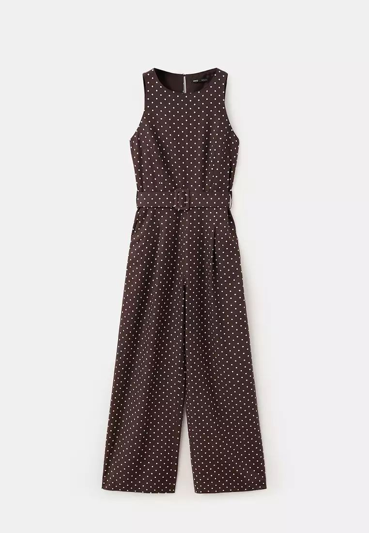 Jumpsuit With Polka-Dot Belt